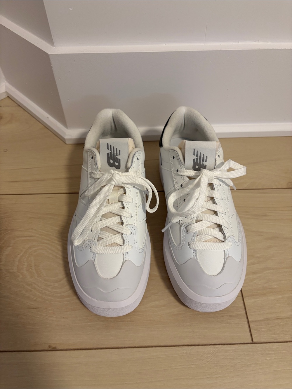 New Balance Off-White Low-Top Leather Sneakers